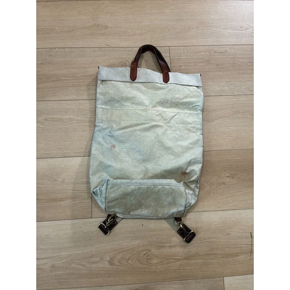 Vintage Uashmama Paper bag Backpack Distressed Finish Cream Color